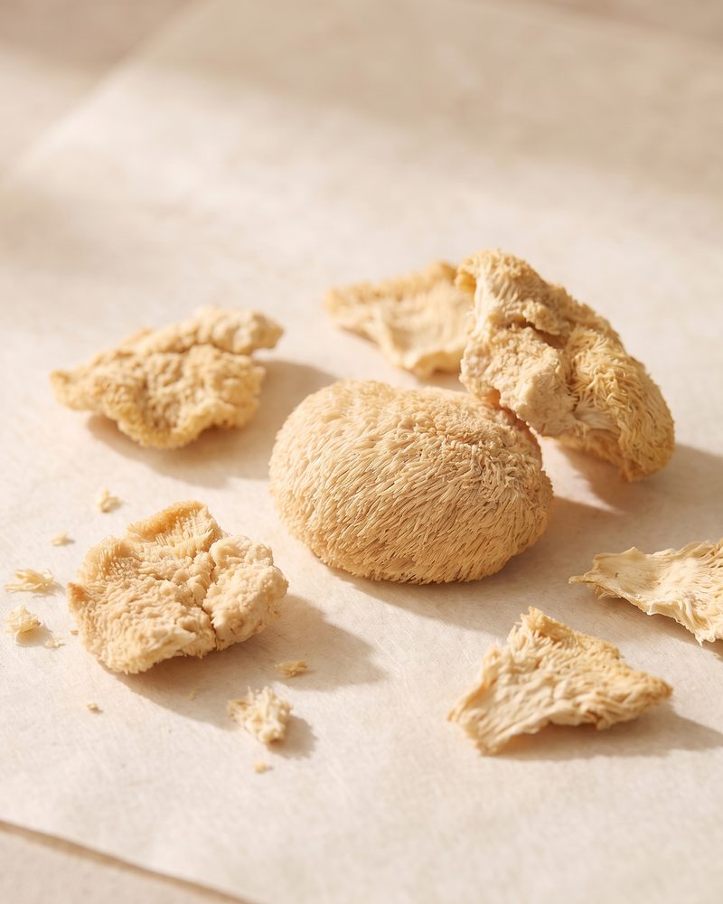 Thin dried slices of lion's mane